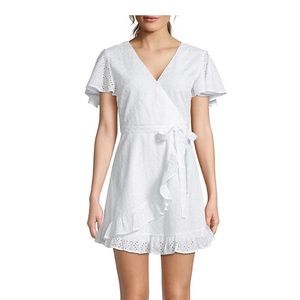 BB Dakota White Eyelet Wrap Dress